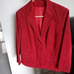 Red suede jacket hand tailored